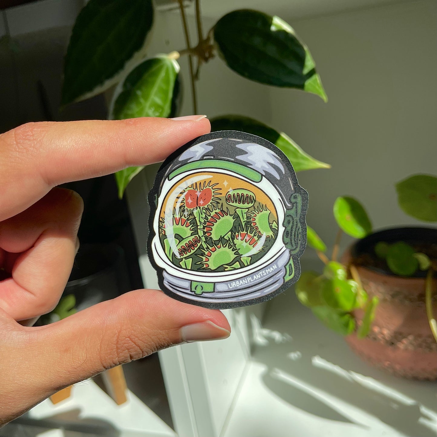 "Cosmic Carnivore" - Venus Flytrap Plant Sticker - Matte/Holo