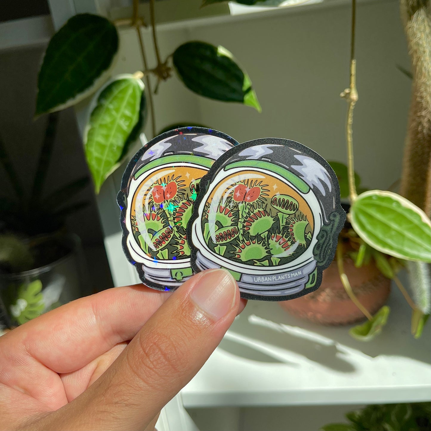 "Cosmic Carnivore" - Venus Flytrap Plant Sticker - Matte/Holo