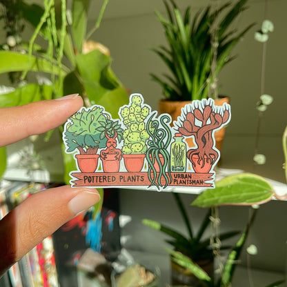 "Pottered Plants" - Magical Plant Shelf Sticker - Matte/Holo