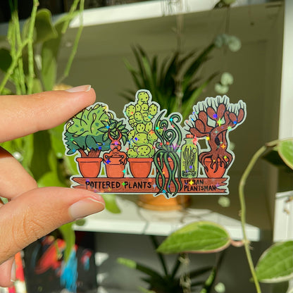 "Pottered Plants" - Magical Plant Shelf Sticker - Matte/Holo