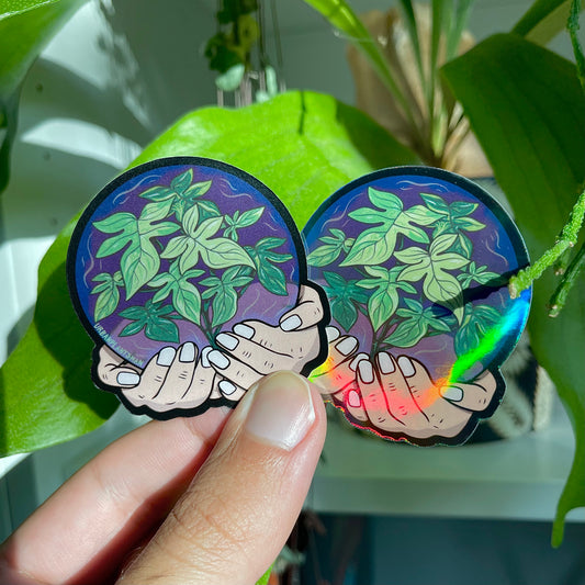 "Crystal Ghosts" Plant Sticker - Matte/Holo